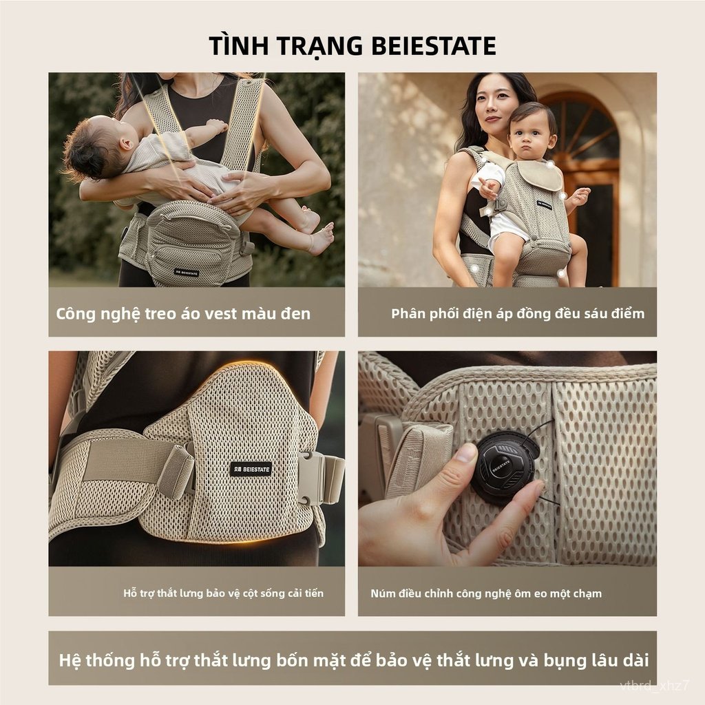 Đai địu bé BeiYi đa năng 3 trong thoáng khí nhẹ nhàng thoải mái cho mọi mùa