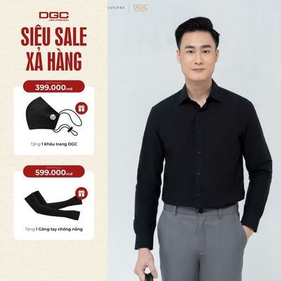 Áo sơ mi nam dài tay DGC Dáng suông Regular, Chất Vải Thoáng Mát - SASDBC30M