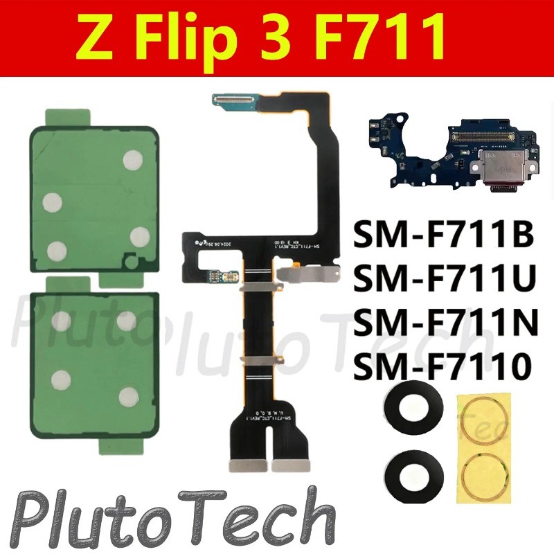 Z Flip 3 F711 Bảng Chính Màn Hình LCD Với Trục Quay Cổng Sạc Cáp Flex Tương Thích F711B F711U F711N 