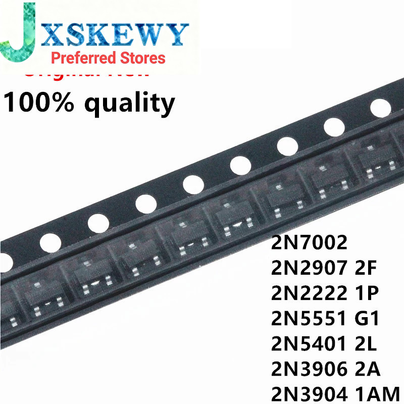 100 CHIẾC 2N7002LT1G 2N7002 SOT-23 SMD 702 MMBT2907A 2F 2N222 1P 2N3904 1AM 2N3906 2A 2N5551 G1 2N54