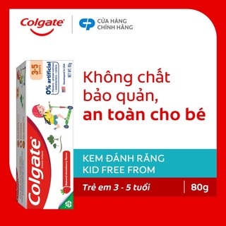 Kem đánh răng Colgate Kid Free From cho bé 3-5 tuổi không chất bảo quản 80g