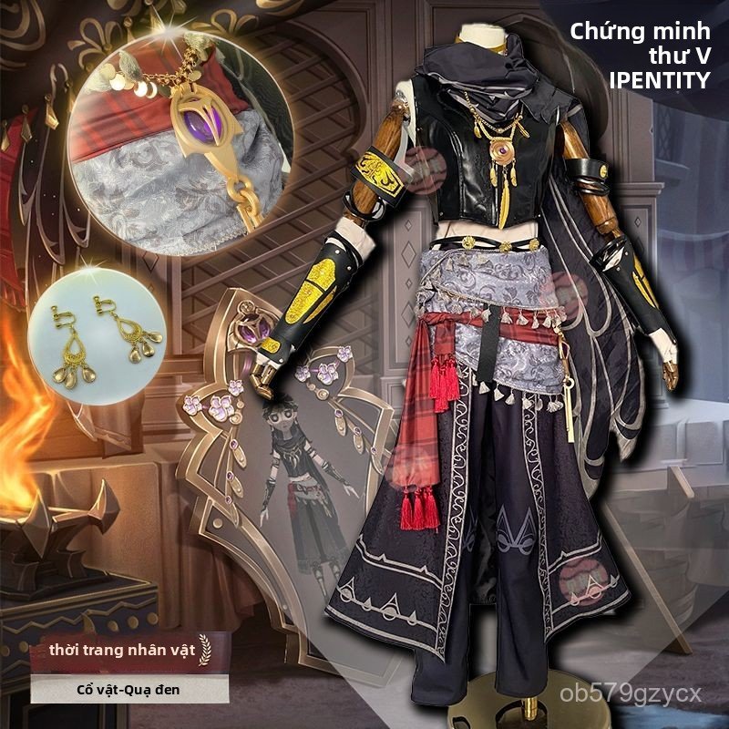 Bộ cosplay Survivor Antique Dealer skin Black Raven game Identity V độc đáo