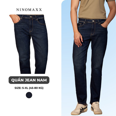 Quần Jean Nam NINOMAXX Xanh Đậm Chất Cotton Thời Trang  2601006