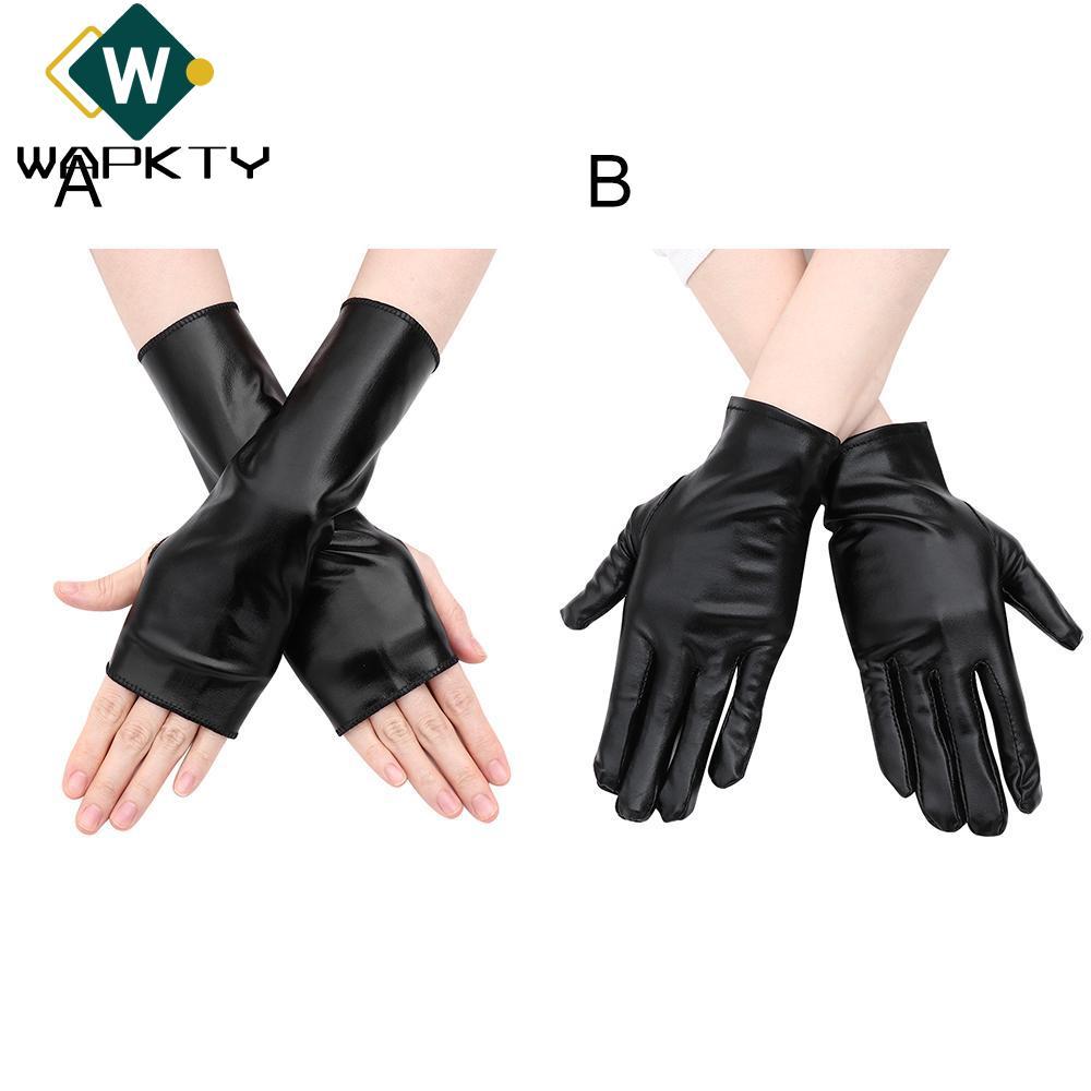 WAPKTY Găng Tay Da Nam Nữ Gothic Punk Gothic Gothic Gothic Gothic Dress Up