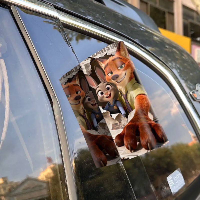 Cartoon Cute Car Washed Mark Bumper Stickers Creative Judy Nick Cartoon Unique Car Tail Decorative S
