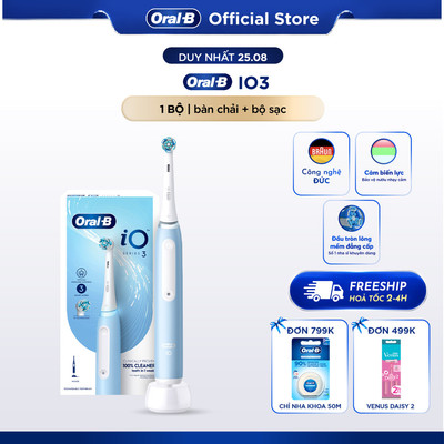 [HỎA TỐC 2H-4H] Bàn Chải Điện Oral B iO 3 Làm Sạch Sâu Từng Kẽ Răng,Công Nghệ Chuyển Động 360 Độ, Nhập Khẩu Đức