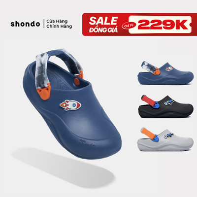 Dép Sục Bé Trai Shondo Clog Little Suke Gắn Charm Hoạt Hình Siêu Ngầu Nhiều Màu