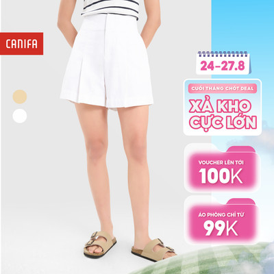 Quần short nữ cạp cao ống rộng CANIFA 6BS25S013
