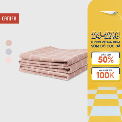 Chăn nỉ cá nhân 1m2x1m9 họa tiết caro CANIFA 9HE25A002