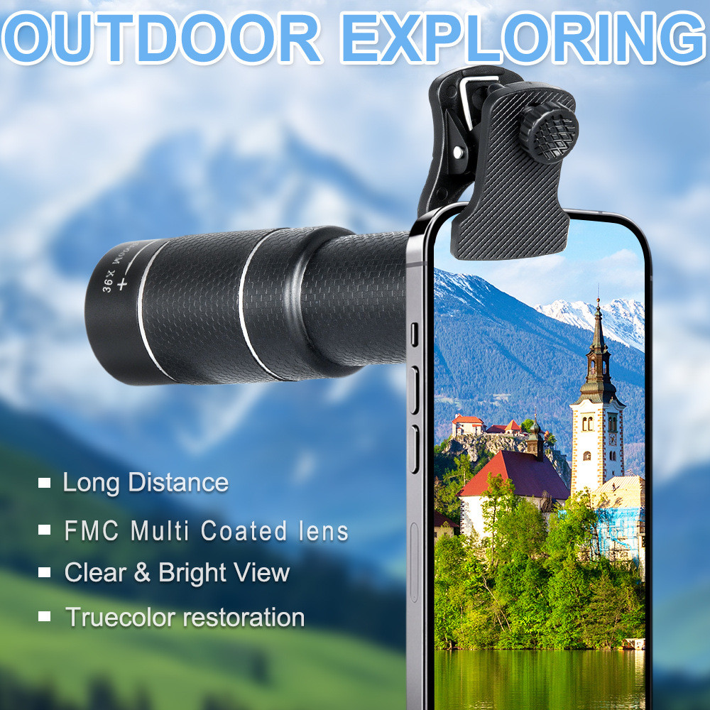 36X HD Điện Thoại Một Mắt Telephoto Ống Kính Di Động Kẹp Bên Ngoài Ống Kính Máy Ảnh Cho Buổi Hòa Nhạ