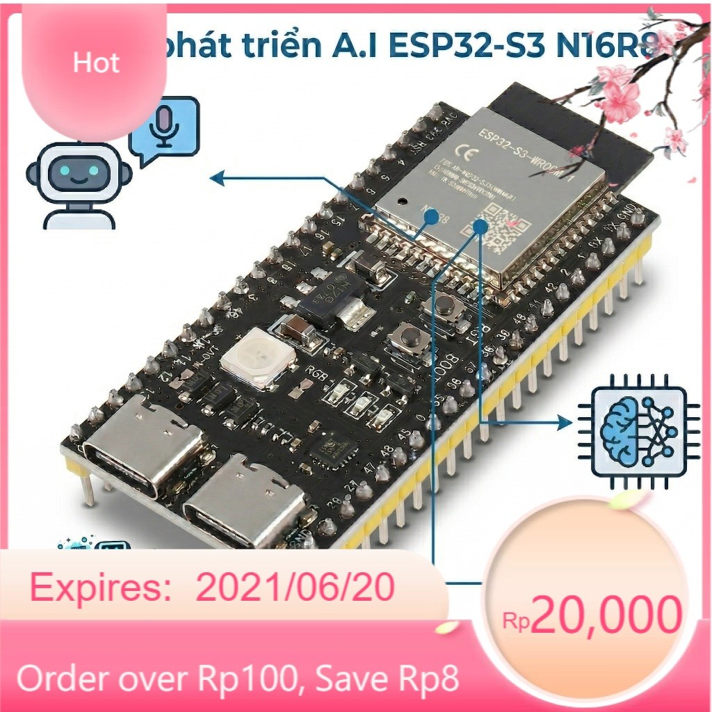 🚂Hỏa-tốcHCM🚂Mạch DevKit ESP32-S3 N16R8 (16MB Flash - 8MB PSRAM) - "Quái Vật" Cho Dự Án AI Chatbot & 