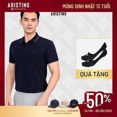 ARISTINO Áo Elite Polo Nam Trắng Slim Fit APS072S3EC Thoáng Khí Chống Tĩnh Điện Kiểm Soát Mùi