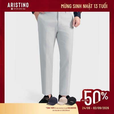 Quần Kaki Nam Aristino form Regular Fit vừa vặn, màu xám thanh lịch, dễ phối đồ AKK0120S0