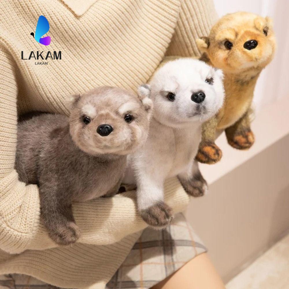 Búp bê Otter LAKAM, Tư thế nằm Mô phỏng Búp bê sang trọng Otter Otter, Quà lưu niệm động vật nhồi bô