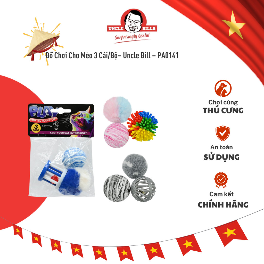 Đồ Chơi Cho Mèo 3 Cái/Bộ– Uncle Bill – PA0141