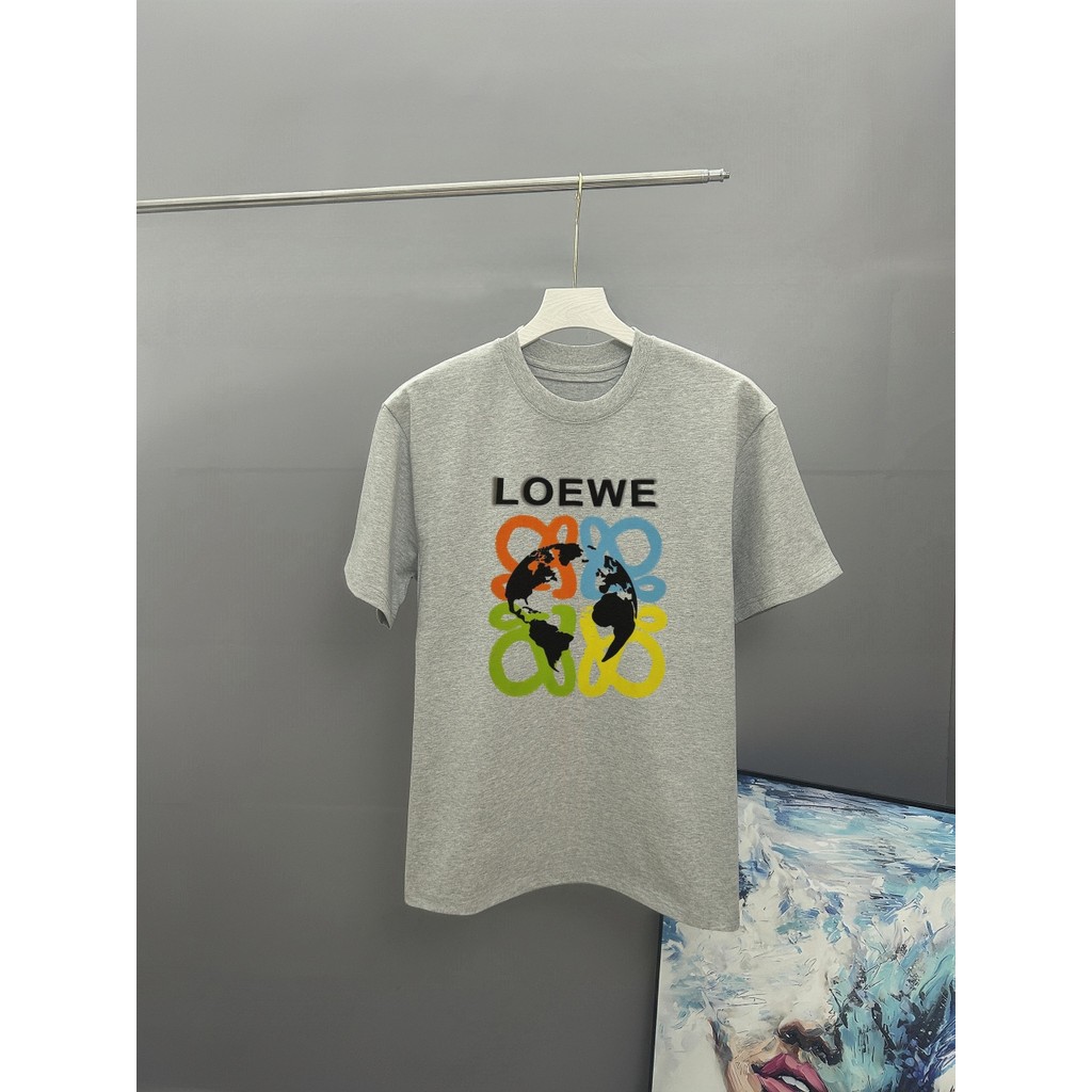 LOEWE LOEWE Mặc hàng ngày Áo thun ngắn tay nam nữ Phong cách mới Mặc bên trong vai trang trọng Áo th