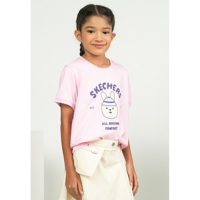 Áo Thun Tay Ngắn Bé Gái Skechers Urban Outdoor Short Sleeve Tee - SL425G289-03DZ