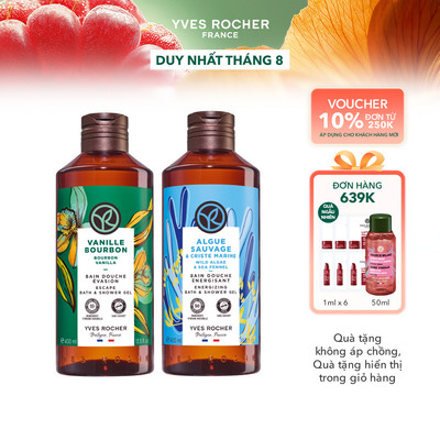 Combo 2 sữa tắm hương vani và hương biển Yves Rocher 400mlx2
