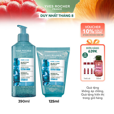 Sữa rửa mặt dạng gel cho da thường đến khô Yves Rocher Pure Algue Cleansing Gel (nhiều dung tích)
