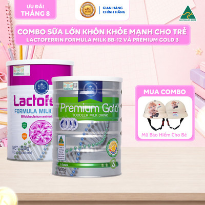 Combo Sữa Lớn Khôn Khoẻ Mạnh Cho Trẻ ROYAL AUSNZ Lactoferrin Formula Milk BB-12 Và Premium Gold 3