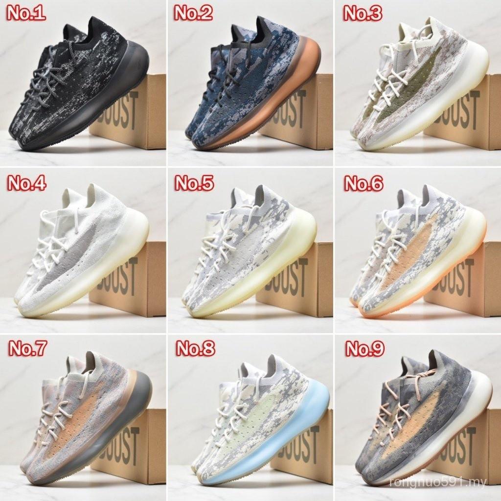 4 bức ảnh thật Giày chạy bộ Yeezy Boost 380 Onyx không phản chiếu cho nữ và nam