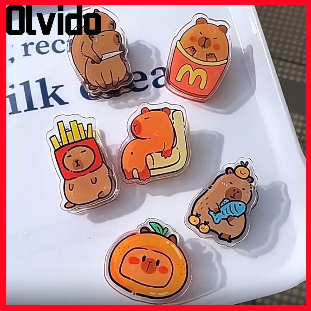Kẹp chất kết dính ảnh OLVIDO, Kẹp acrylic Capybara Văn phòng phẩm Capybara, Kẹp ghi chú thư mục hoạt