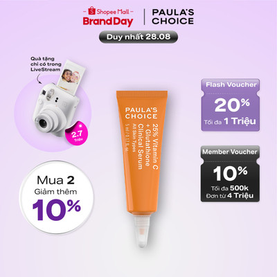 Tinh Chất Làm Sáng Da Và Mờ Nám Chuyên Sâu Paula's Choice 25% Vitamin C + Glutathione Clinical Serum -5ml mã 1497