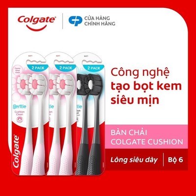 Combo 6 Bàn chải Colgate Gentle Cushion Clean lông chải siêu dày tạo bọt mịn