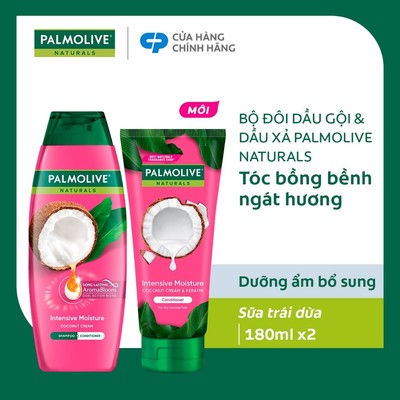 Bộ đôi Dầu gội Palmolive và dầu xả 180ml chiết xuất thiên nhiên cho tóc mềm mượt, lưu hương dài lâu