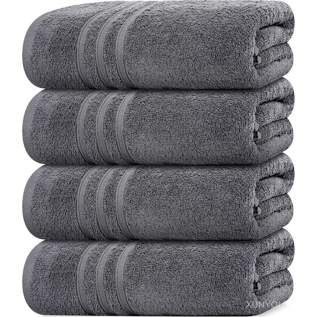 Tens Towels Pack of 4 Soft Bath Towels, 100% Cotton, 27 x 54 Inches, Lightweight & Quick-Dry, Ideal 