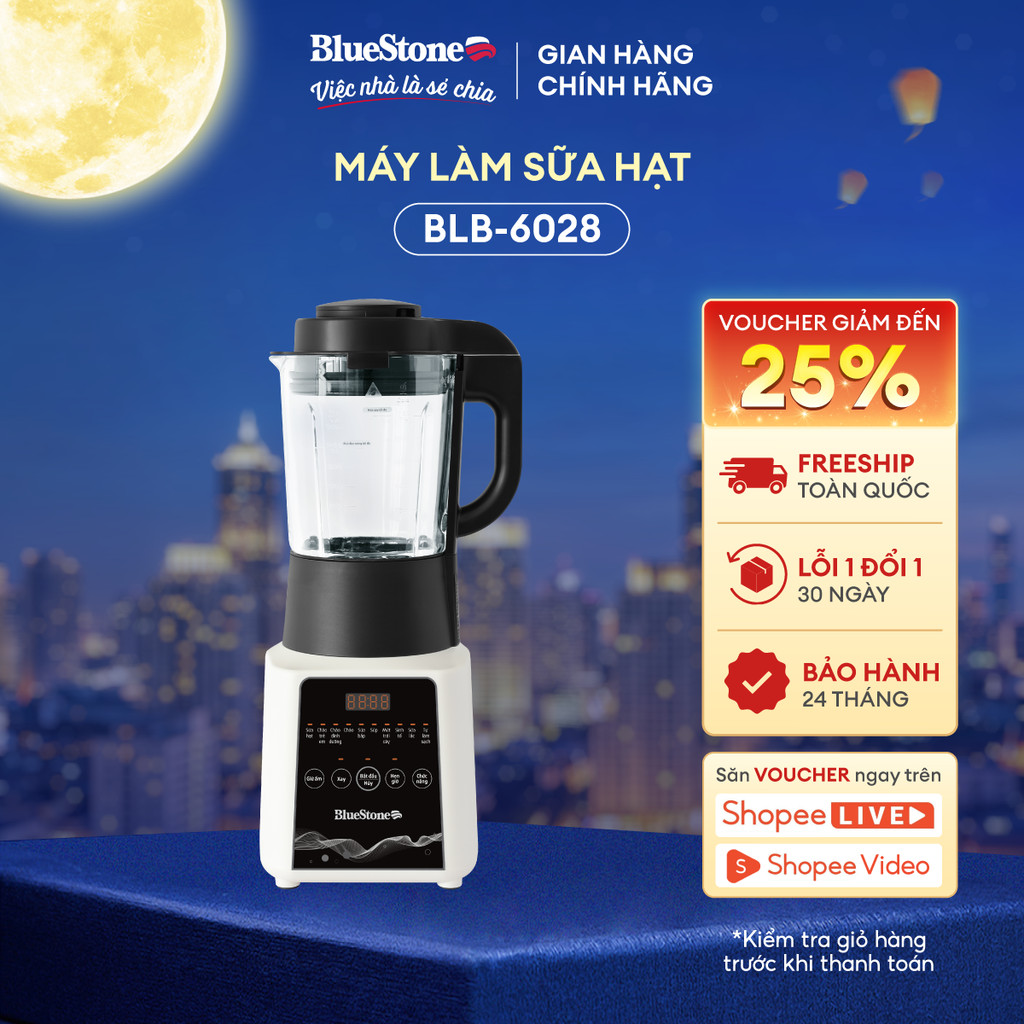 Máy Làm Sữa Hạt Đa Năng BlueStone BLB-6028 - 1.75 Lít, 900W, Thủy Tinh Cao Cấp