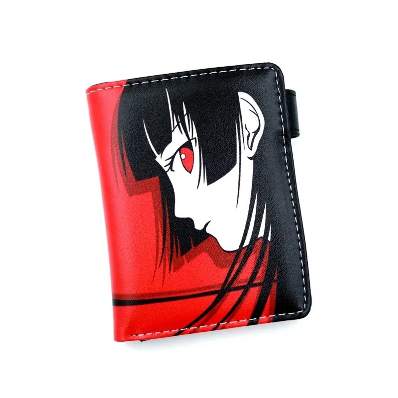 Anime Nhật Bản Hell Girl Enma Ai PU Ví nam ngắn có túi đựng tiền xu