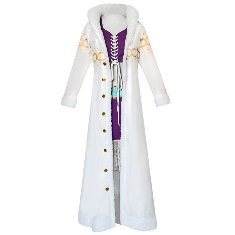 One Piece Robin Cos Trang Phục Lông Cổ Áo Khoác Một Mảnh Nicole Robin Trang Phục Hóa Trang Halloween
