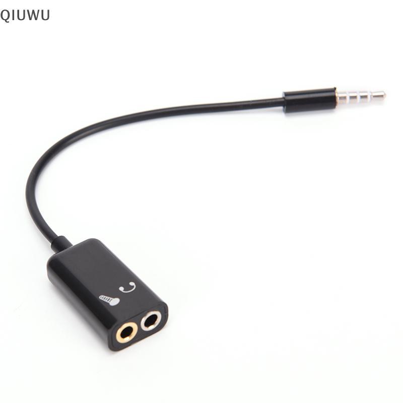 QIUWU Bộ chuyển đổi cáp Mic Audio ja sang tai nghe Micrô Y Splitter.
