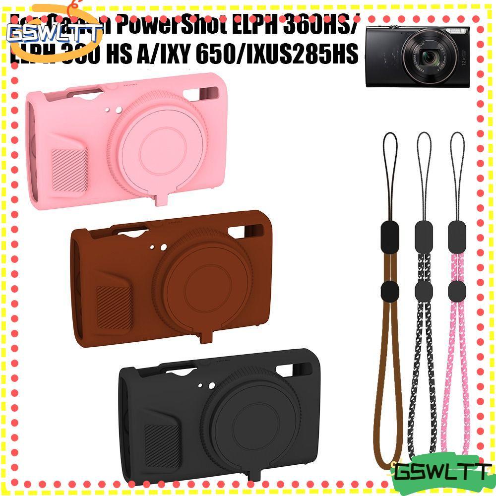 Bảo vệ Camera GSWLTT, silicon có nắp thân dây buộc, Vỏ da chống trầy xước chống sốc cho PowerShot EL