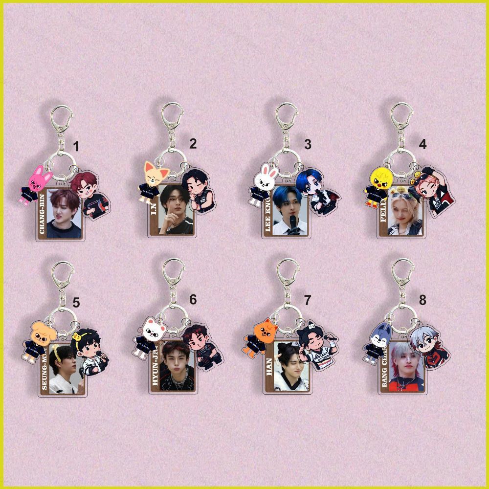 Stray Kids Acrylic Móc Khóa Thứ Tư Album Mới KARMA Mặt Dây Chuyền Bang Chan Phụ Kiện SKZOO Ngoại Vi