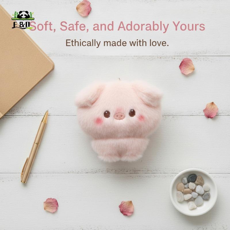 [F & O] Móc khóa sang trọng hình chú lợn dễ thương Mặt dây chuyền động vật nhồi bông mềm Túi chống nhăn treo trang trí để sử dụng hàng ngày ủng hộ bữa tiệc sinh nhật EMKK