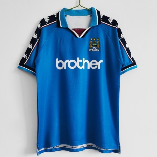 Bán chạy Retro Man City Tay Ngắn Thể Thao Áo Sơ Mi Áo Bóng Đá Man City Áo Bóng Đá