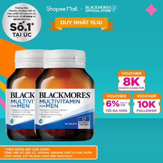Combo 2 Lọ Vitamin Tổng Hợp Hỗ Trợ Sức Khỏe Nam Giới Blackmores Multivitamin For Men 50 Viên/Lọ