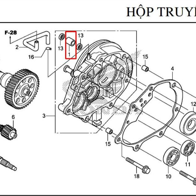 BẠC PHỚT CAM PHANH AB / CLICK / LEAD 110 / LEAD 125 - HÀNG ZIN -11204KGF900 -91201434003