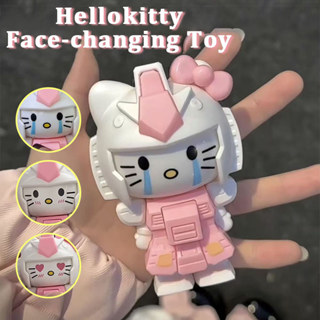 Sáng Tạo HelloKitty Đồ Chơi Đổi Mặt Dễ Thương Kitty Mecha Đồ Chơi Móc Khóa Trang Trí Bộ Sưu Tập