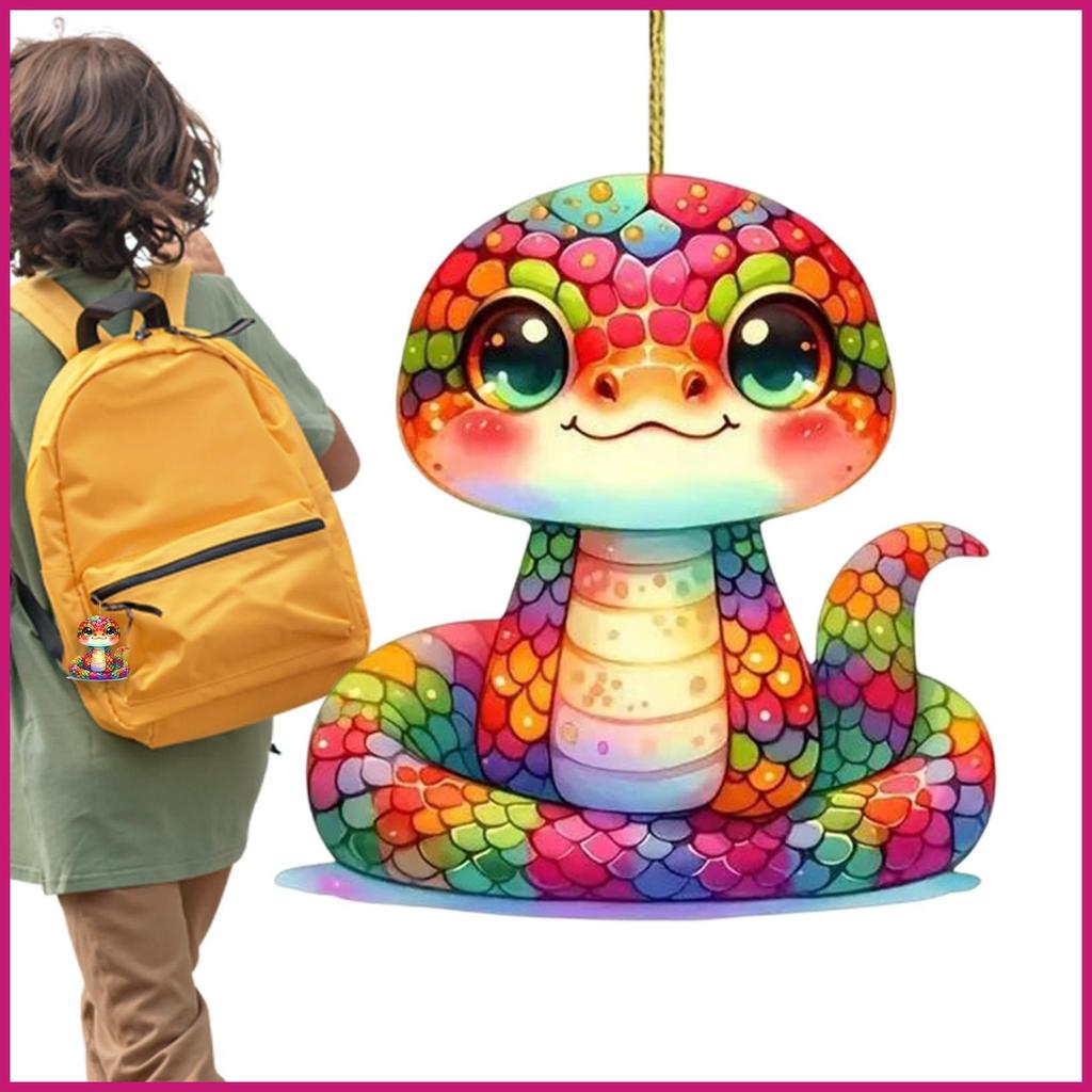 Trang trí xe hơi acrylic 2D hình năm con rắn cho 2025