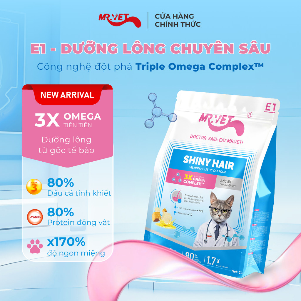 Thức Ăn Hạt Khô Mr Vet Mr.Vet E Series E Seri Công Nghệ Đột Phá Dành Cho Mèo