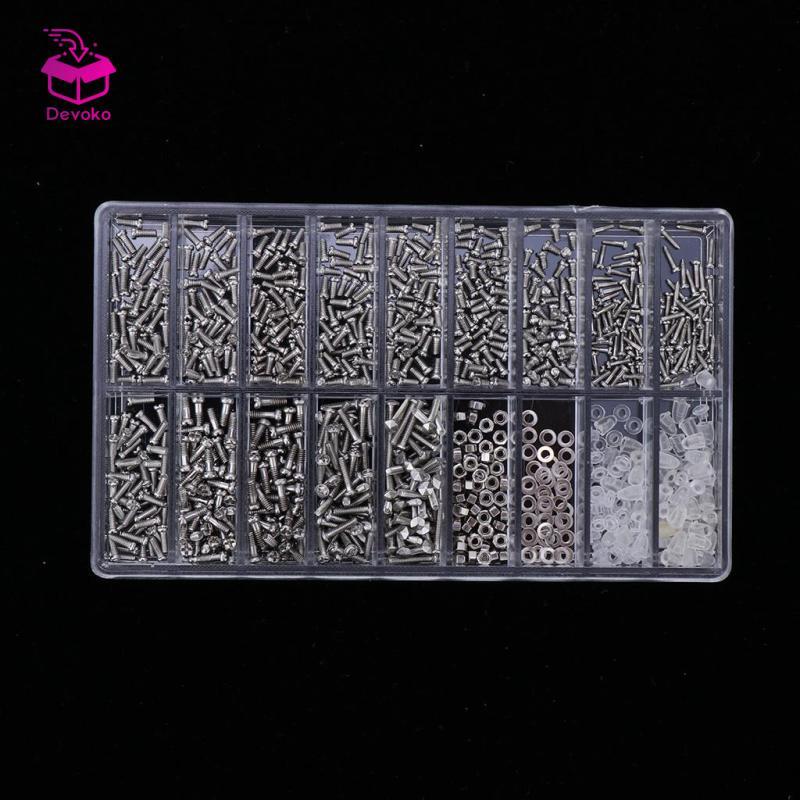 1000 chiếc Đai ốc kính râm nhỏ cho công cụ sửa chữa kính có tuốc nơ vít