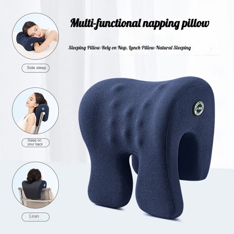 Multifunctional Nap Pillows Lying Down Hollow Out Plush Solid Colour Pillow Lying Down Pillow Deskto