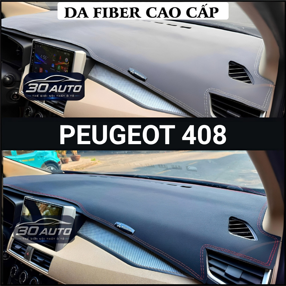Thảm taplo da Fiber PEUGEOT 408 2014-2026 chuẩn form, không mùi, bảo hành 2 năm, 30 Auto