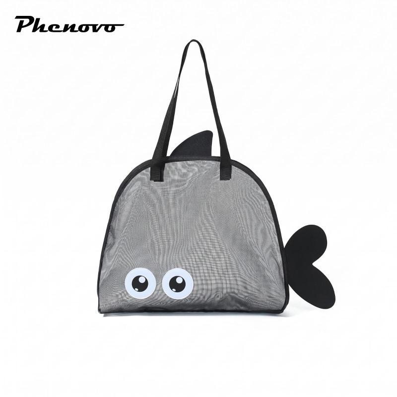 Trẻ em Sand Play Túi Tote lưới Carrie Túi biển lớn trong suốt màu cam