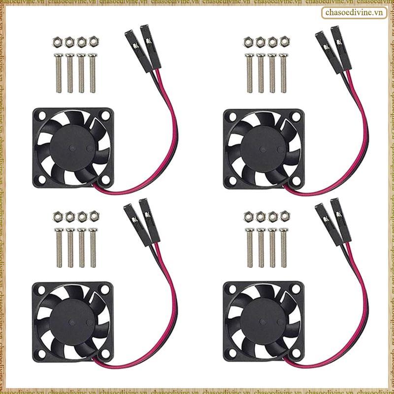 [K O G X] 4 Quạt Làm Mát CPU Không Chổi Than Tản Nhiệt Tản Nhiệt 3.3V 5V Cho Raspberry Pi4 Pi3 B +, 