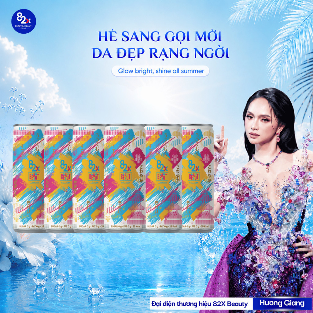 Pack 6 Lon 82X Beaut Vị Ổi Hồng 245ml/lon