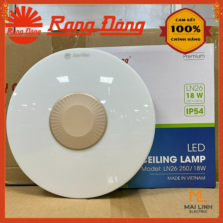 {Rạng Đông} Đèn Led ốp nổi trần mặt bóng trang trí 18W 25W - Đường kính 250mm-300mm - Model LN26